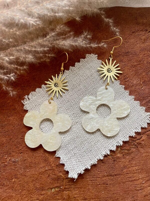 Golden flower oorbellen - MEERDERE KLEUREN