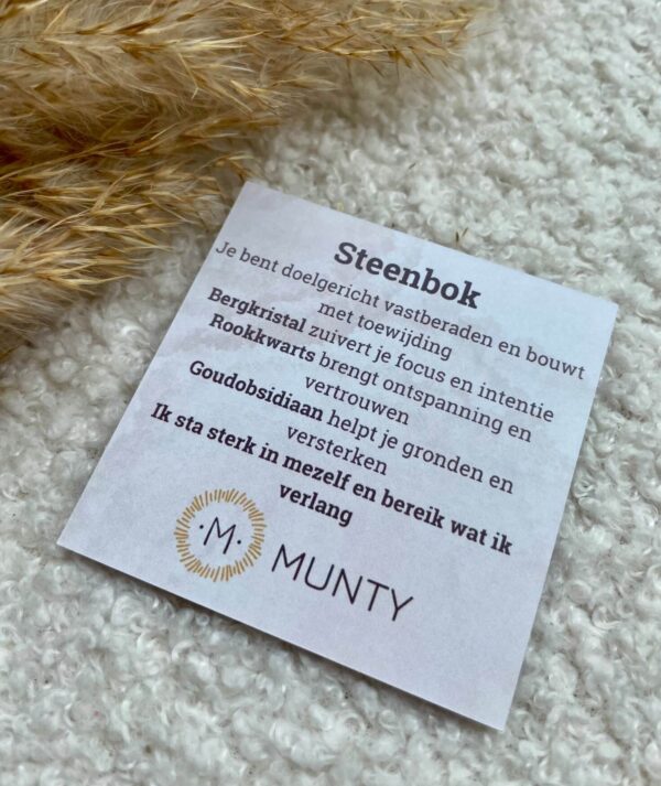 Uitleg over de werking van Bergkristal, Goudobsidiaan en Rookkwarts voor Steenbok