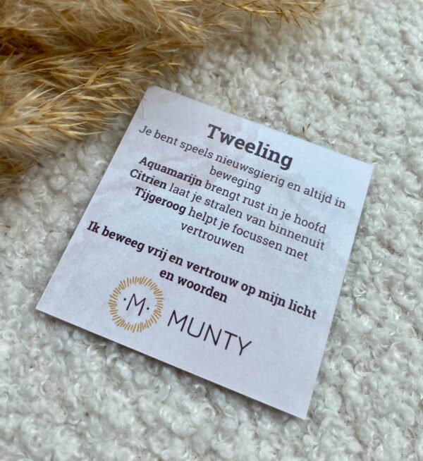 Uitleg over de werking van Aquamarijn, Citrien en Tijgeroog voor Tweeling