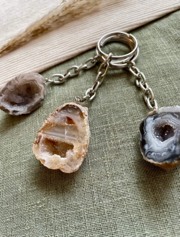 Sleutelhanger - Agaat geode - Afbeelding 2
