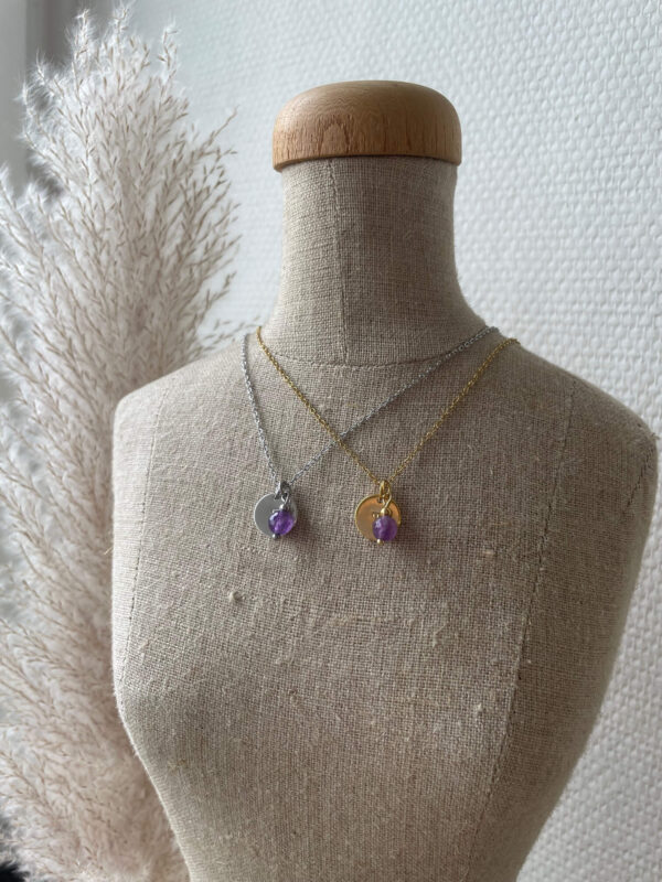 Munty initial + geboortesteen - ketting