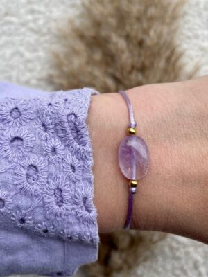 Lavendelkwarts armbandje