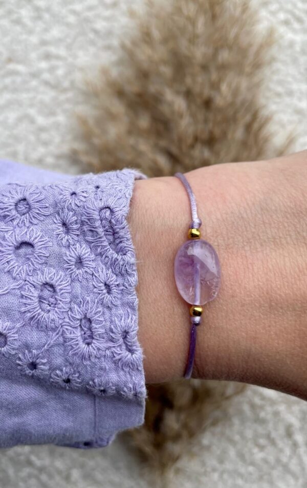 Lavendelkwarts armbandje