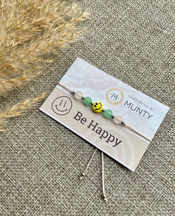 Happy Heart Armband Aventurijn en Rozenkwarts - Afbeelding 2