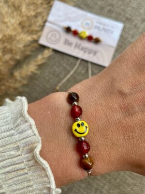 Happy Power Armband met Carneool en Tijgeroog