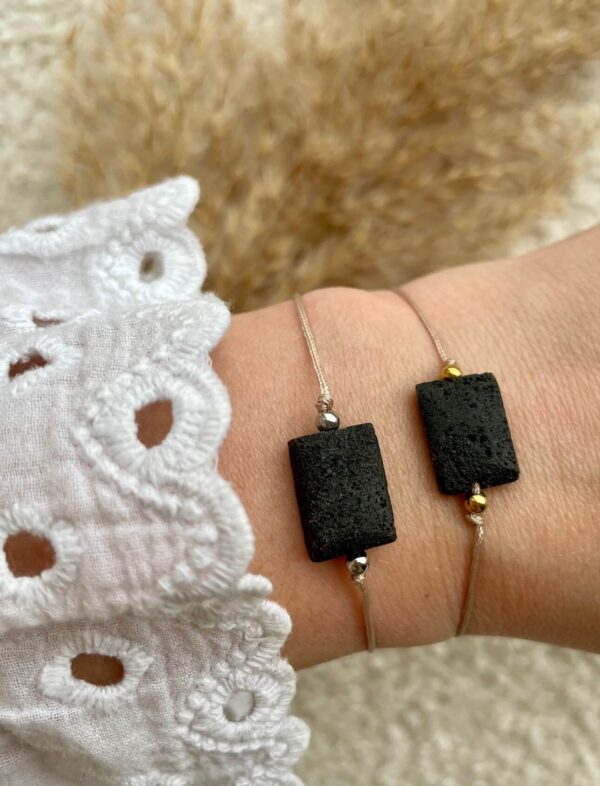 Lavasteen Diffuser Blok Armband – Aarding & Aromatherapie in Eén
