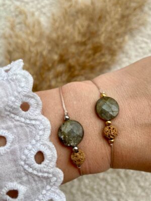 Labradoriet & Lavasteen Diffuser Armband – Bescherming, Intuïtie & Transformatie