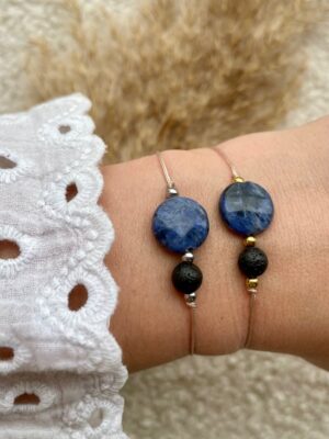 Sodaliet & Lavasteen Diffuser Armband – Intuïtie, Verstand & Innerlijke Rust