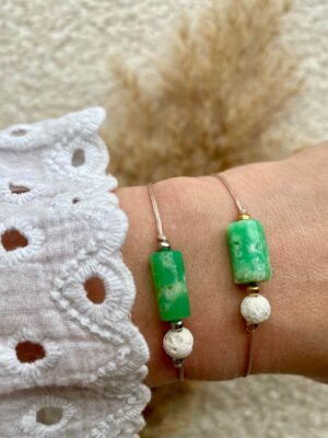 Chrysopraas & Lavasteen Diffuser Armband – Emotionele Heling, Liefde & Balans