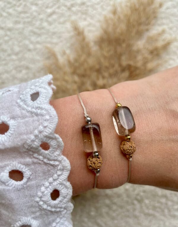 Rookkwarts & Lavasteen Diffuser Armband – Bescherming, Aarding & Innerlijke Kracht