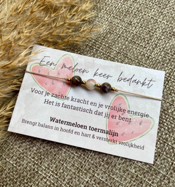 Watermeloen Toermalijn Armband - Een meloen keer bedankt